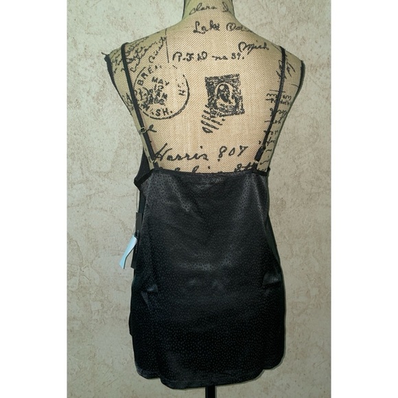 BCBGMAXAZRIA Black Soft Jacquard Lace Satin Camisole - Picture 2 of 7